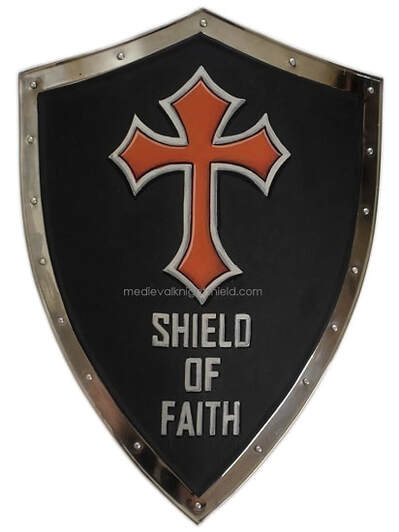 Schild des Glaubens - Religiöses Wappen Wappenschild Metall