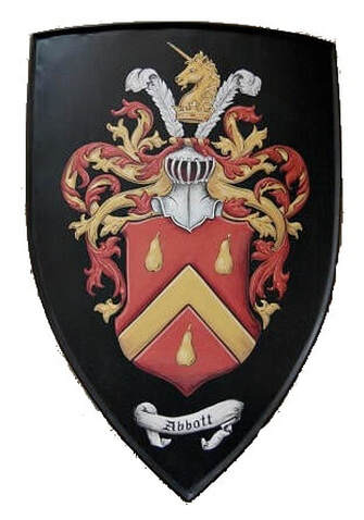 Wappenschild handbemalt - Dreieckschild Stahl - Schild mit Familienwappen