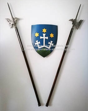 Schuler Wappen - Metall Wappenschild mit Lanze
