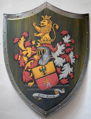 Mittelalterschid Wappenschild mit Suardi Familienwappen