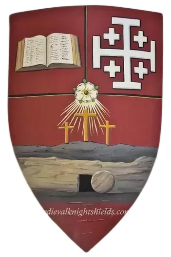 Religiöses Wappen - Ritterschild Holz
