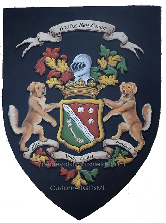 Aluminium Ritterschild mit Wappen
