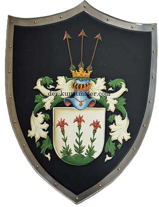 Wappen Ritterschild, Wappenschild Wittken  Mittelalter Ritterschild handbemalt