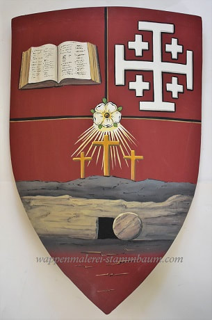 Religiöses Wappen - Ritterschild Holz