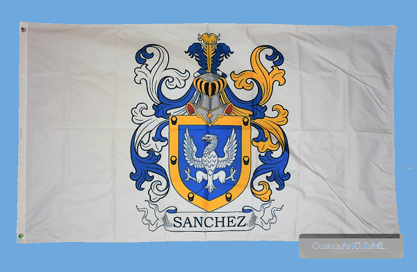 Flagge mit Sanchez Familienwappen