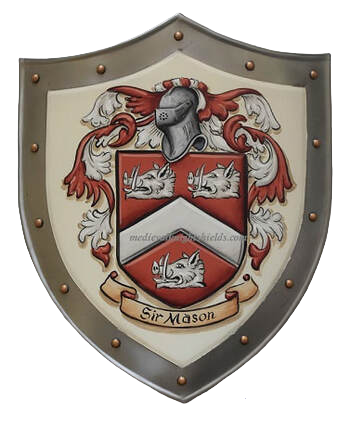 Sir Mason -  Wappenschild mit Wildschweinkopf