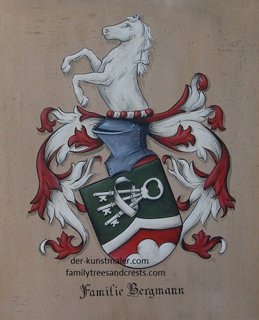 Wappenmalerei handgemalt - Wappen Bergmann