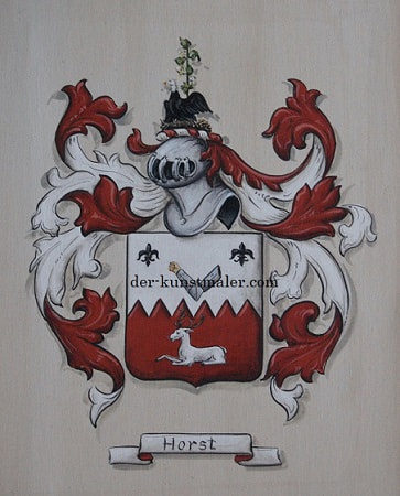 Wappenmalerei handgemalt Leinwand - Wappen Horst 