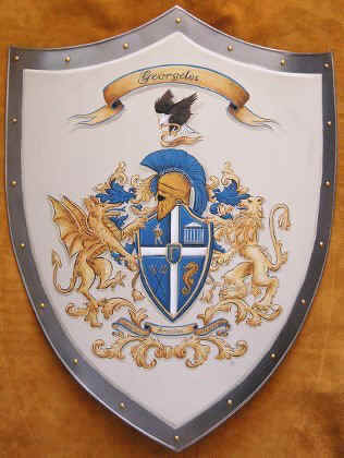 Wappen auf Ritterschild, Handgemalt Kampfschild- Ritterschild Wappen - Vierspitzschild