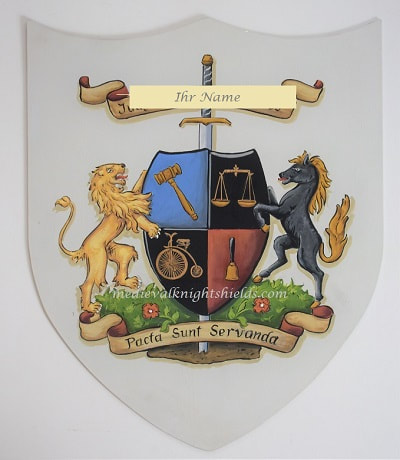 Handgemaltes  Familienwappen - Hausschild mit Wappen